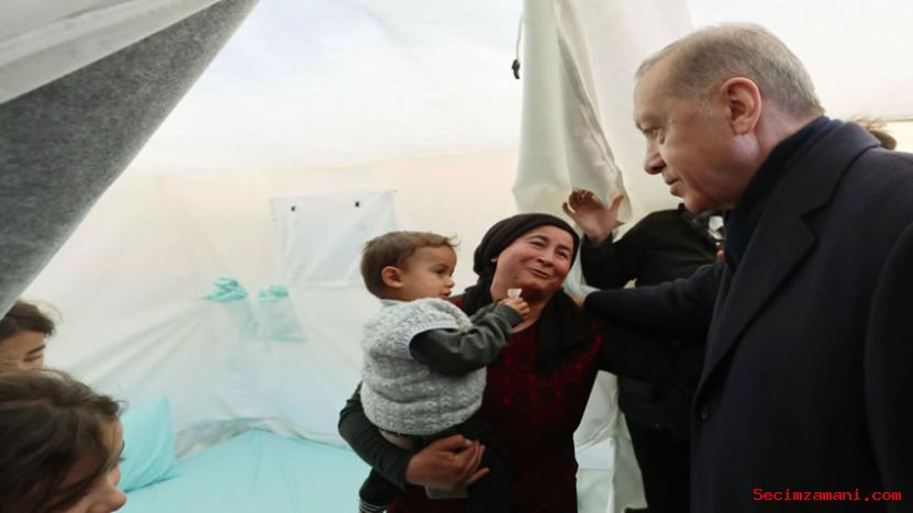 Cumhurbaşkanı Erdoğan, depremin merkez üssü Pazarcık'ta incelemelerde bulundu