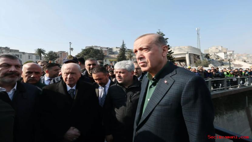 Cumhurbaşkanı Erdoğan , Hatay'da depremlerden etkilenen bölgeleri ziyaret etti