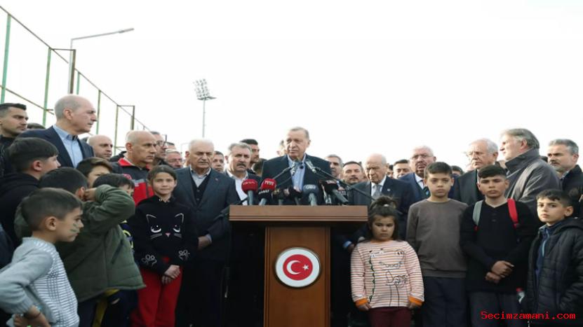 Cumhurbaşkanı Erdoğan, Afşin'deki çadır kentte incelemelerinin ardından açıklamalarda bulundu