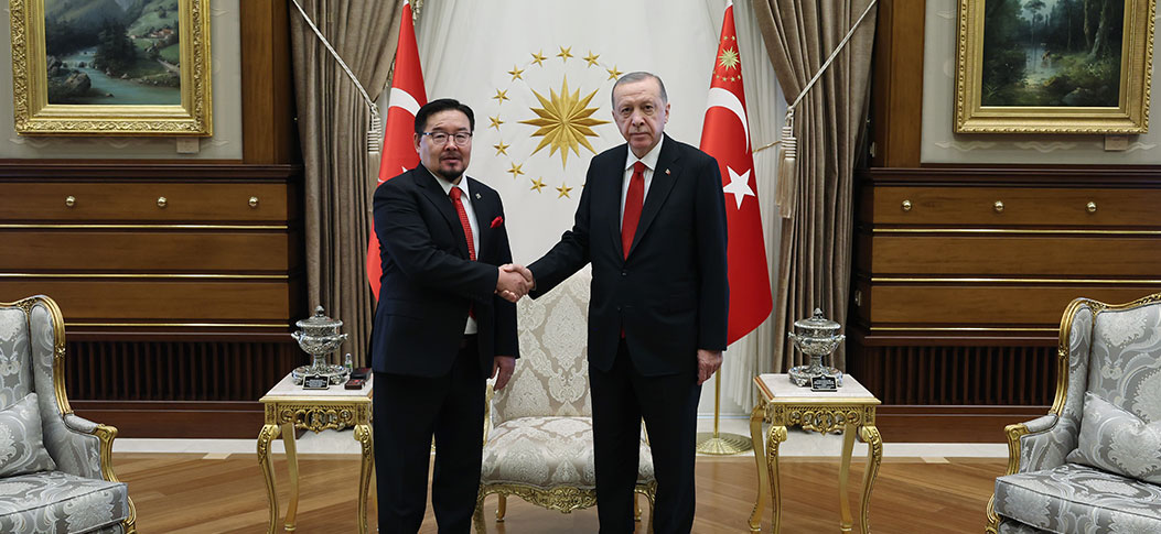 Cumhurbaşkanı Erdoğan, Moğolistan Ulusal Büyük Kuralı Başkanı Gombojav'u kabul etti