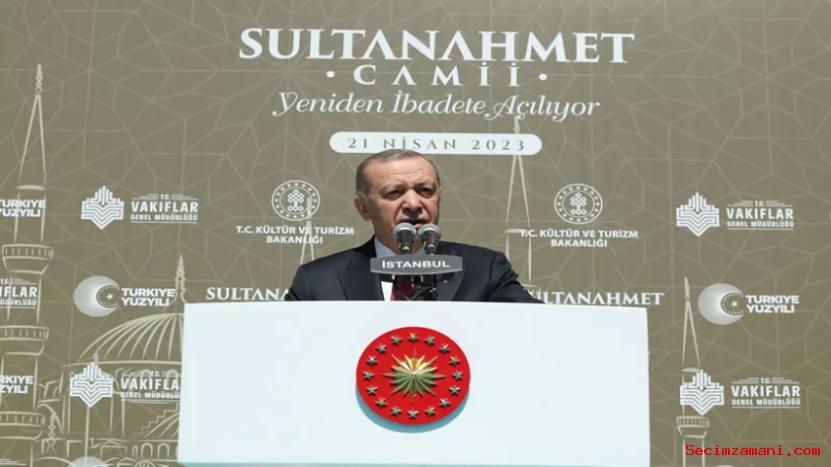 Cumhurbaşkanı Erdoğan, Restorasyonu Tamamlanan Sultanahmet Camii’nin Açılışını Yaptı