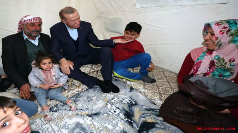 Cumhurbaşkanı Erdoğan, depremden etkilenen Şanlıurfa'da çadır kenti ziyaret etti