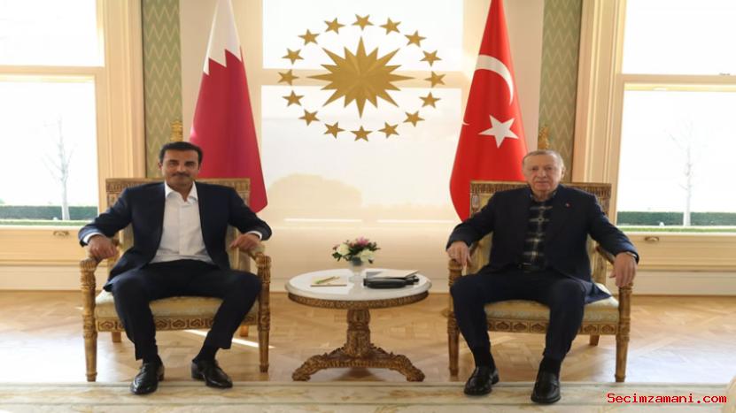 Cumhurbaşkanı Erdoğan, Katar Emiri Şeyh Temim ile bir araya geldi