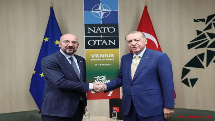 Cumhurbaşkanı Erdoğan, Ab Konseyi Başkanı Michel'i Kabul Etti