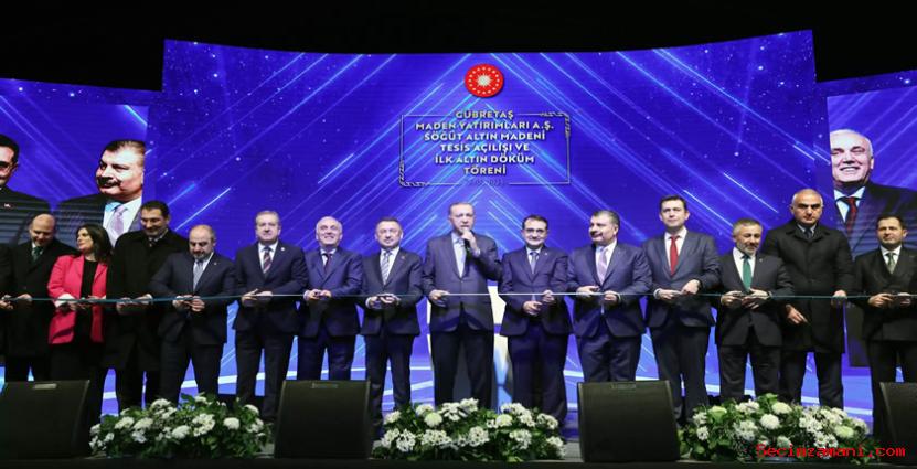 Cumhurbaşkanı Recep Tayyip Erdoğan, Gübretaş Maden Yatırımları A.Ş Söğüt Altın Madeni Tesis Açılışı ve İlk Altın Dökümü Törenine katıldı
