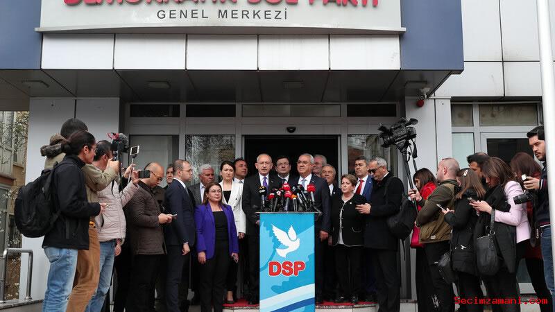 Chp Genel Başkanı Ve Cumhurbaşkanı Adayı Kemal Kılıçdaroğlu, Dsp Genel Başkanı Önder Aksakal’la Görüştü