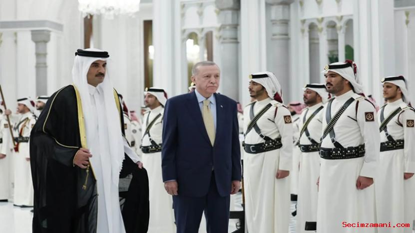Cumhurbaşkanı Erdoğan Katar'da Resmi Törenle Karşılandı