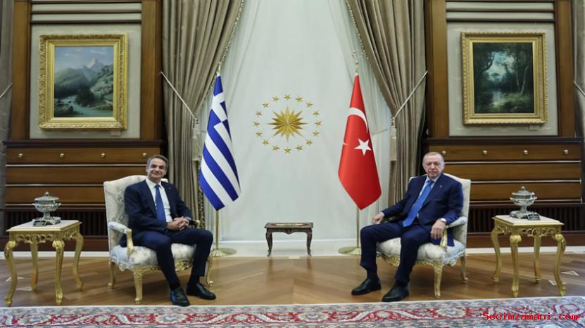 Cumhurbaşkanı Erdoğan, Yunanistan Başbakanı Miçotakis'i Kabul Etti
