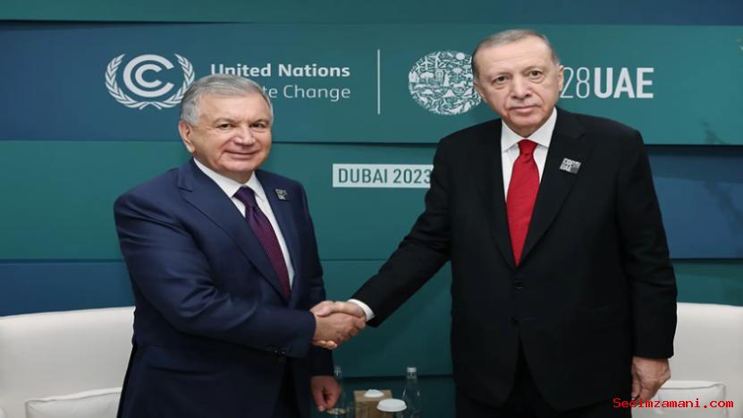 Cumhurbaşkanı Erdoğan, Özbekistan Cumhurbaşkanı Mirziyoyev İle Bir Araya Geldi