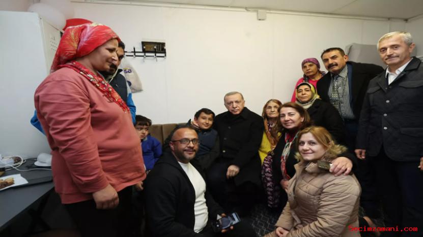 Cumhurbaşkanı Erdoğan, İslahiye'deki konteyner kentte incelemelerde bulundu