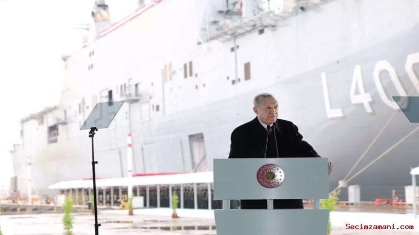 Cumhurbaşkanı Recep Tayyip Erdoğan, Tuzla’da Tcg Anadolu Gemisi Teslim Töreni Ve Yeni Milgem Fırkateynleri Sac Kesme Töreni'ne Katıldı