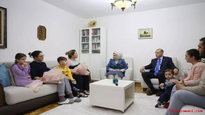 Cumhurbaşkanı Erdoğan, Depremzede Hülya Çelebi Ve Ailesini Ziyaret Etti