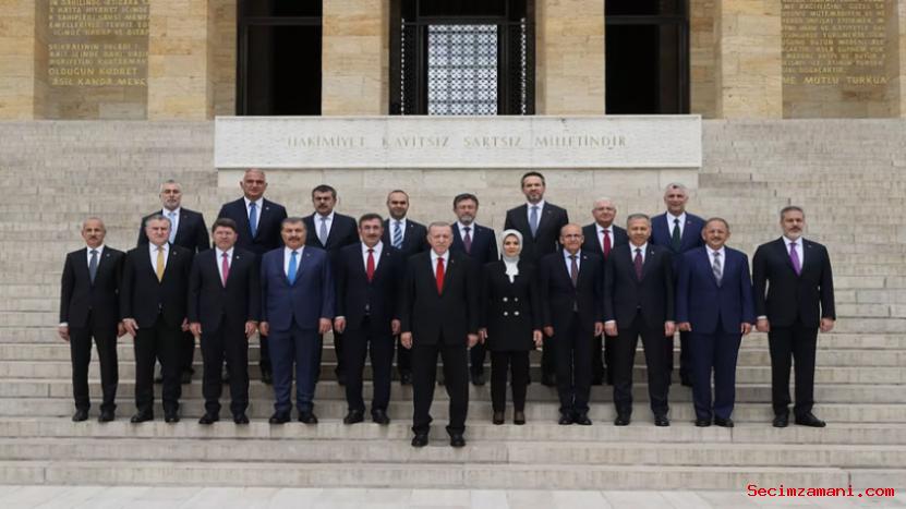 Cumhurbaşkanı Recep Tayyip Erdoğan Ve Yeni Kabine Üyeleri İlk Toplantı Öncesi Anıtkabir'i Ziyaret Etti