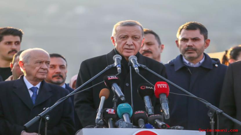 Cumhurbaşkanı Erdoğan, Nurdağı'nda konteyner kenti ziyaretinde konuştu