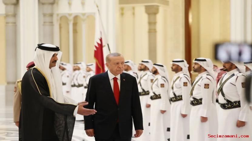 Cumhurbaşkanı Erdoğan, Katar’da Resmî Törenle Karşılandı